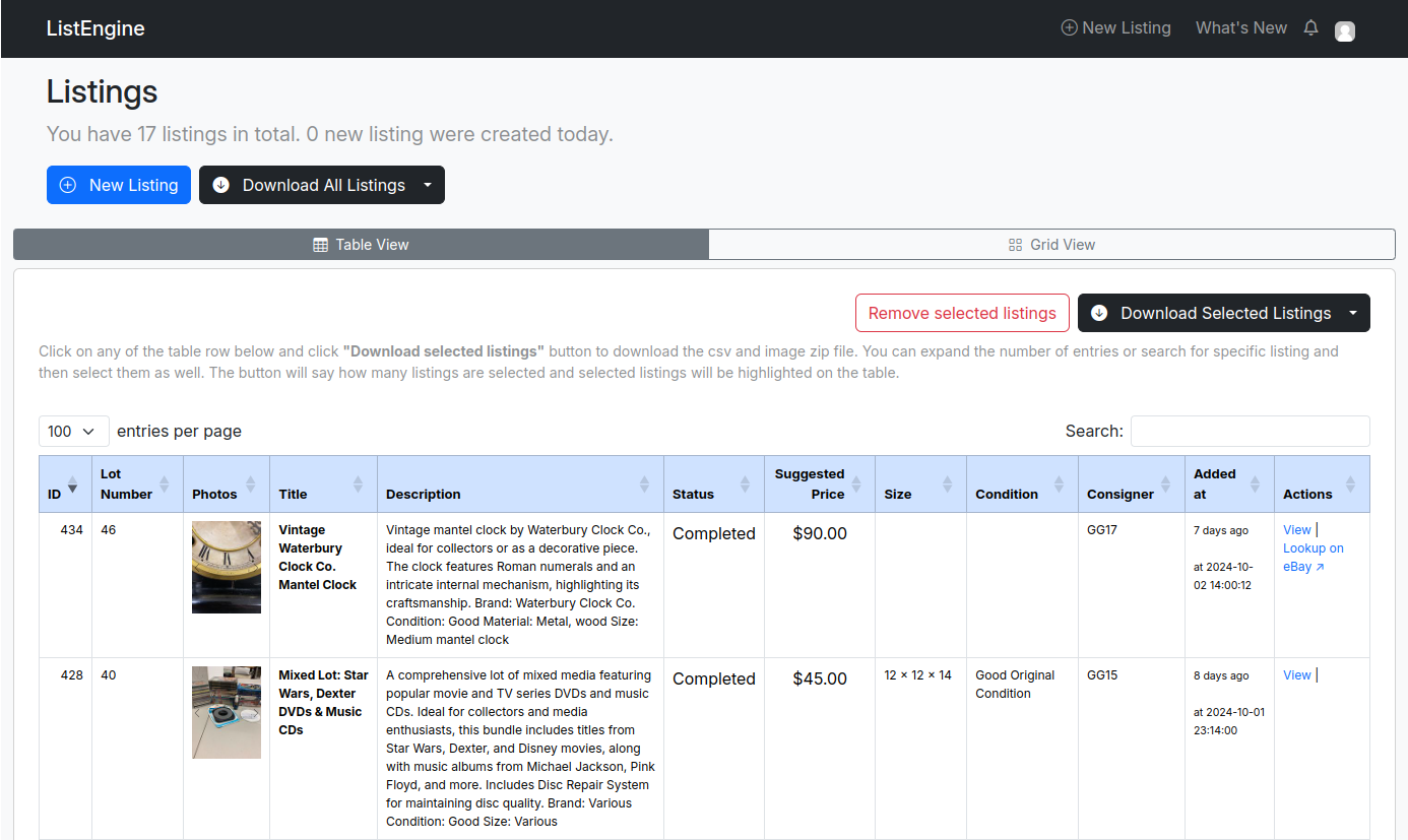 ListEngine Dashboard